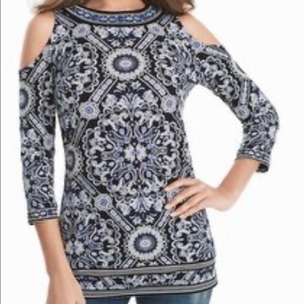 WHITE HOUSE BLACK MARKET Cold Shoulder Top